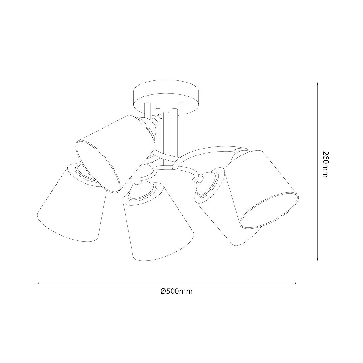MiLagro ML2261 lampa sufitowa 5xE27
