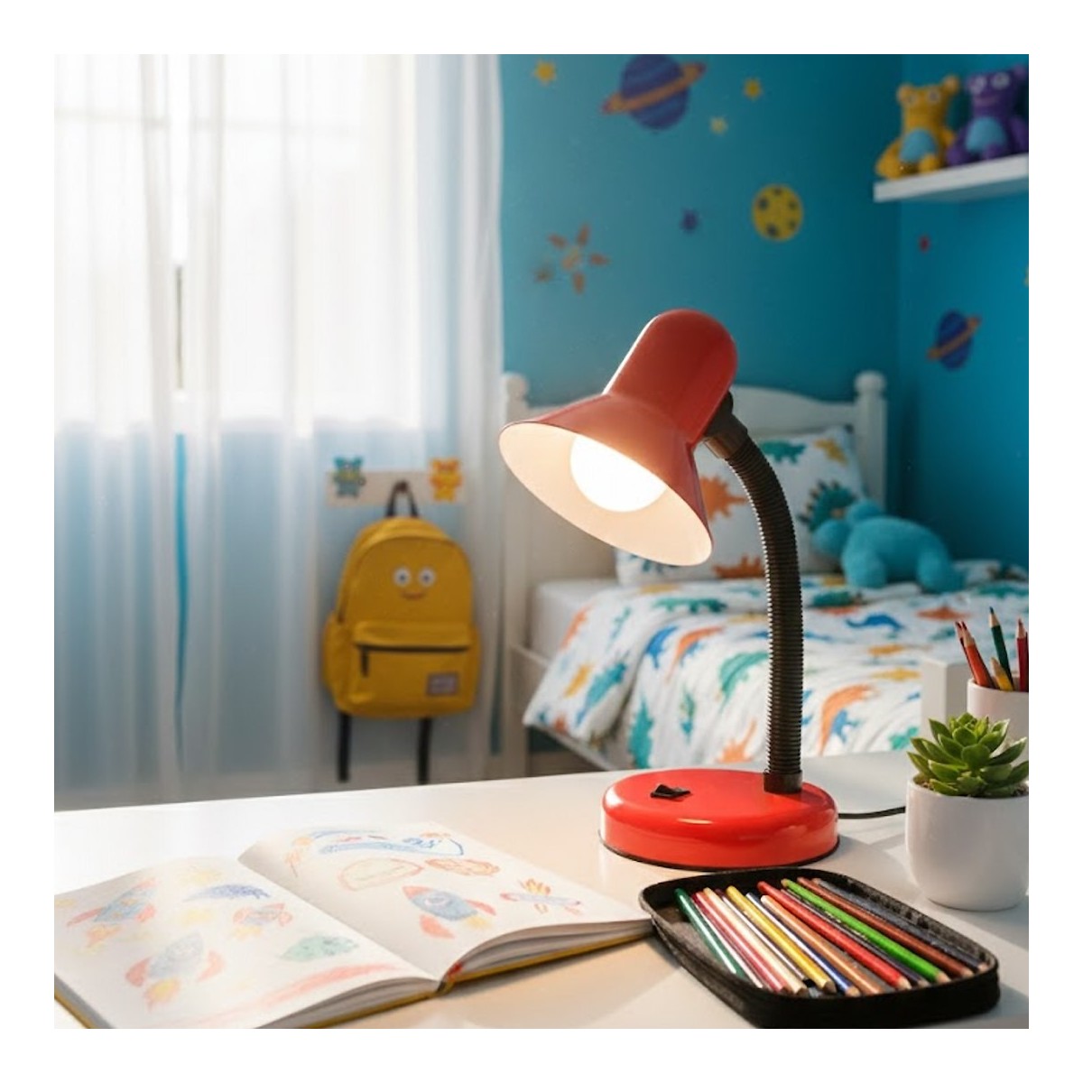 MiLagro ML2571 czerwona lampka biurkowa