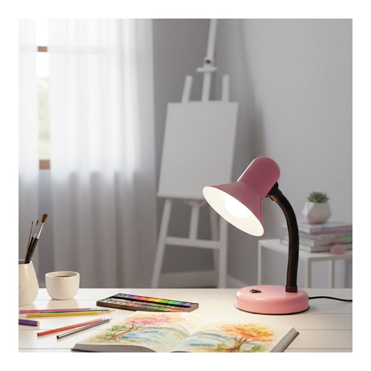 MiLagro ML2573 różowa lampka biurkowa