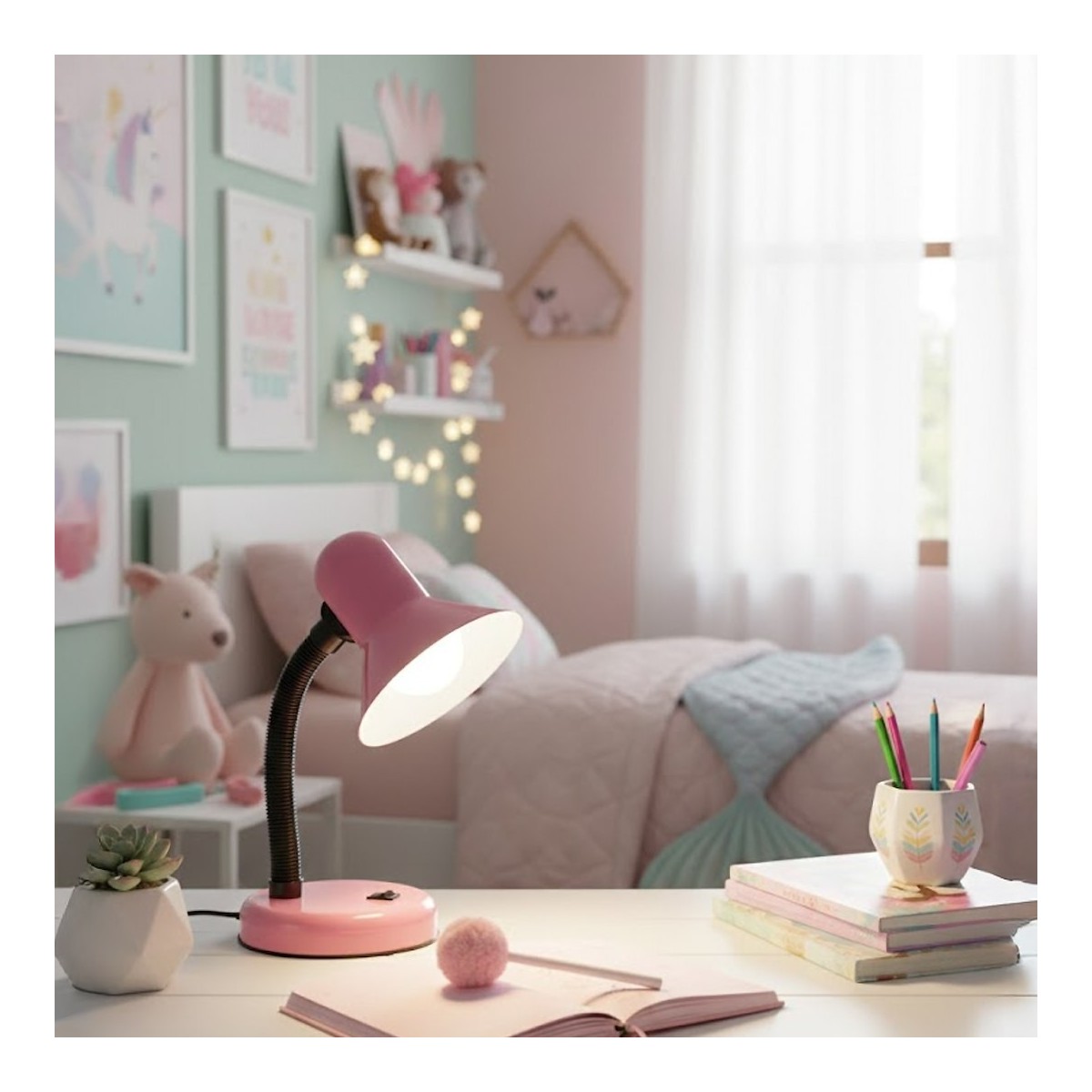 MiLagro ML2573 różowa lampka biurkowa