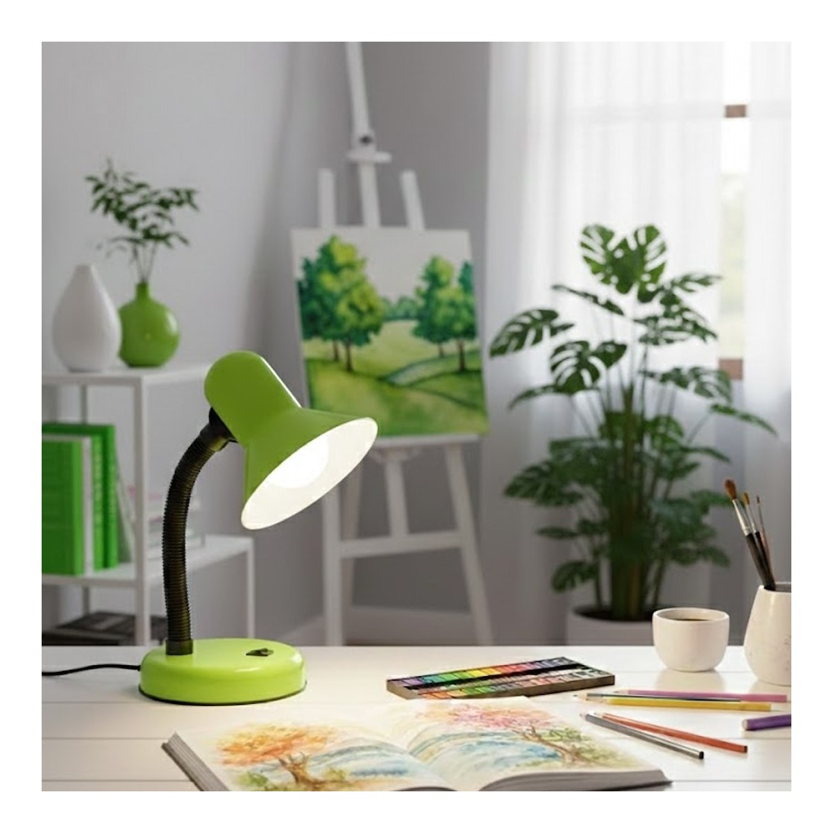 MiLagro ML2574 zielona lampka biurkowa