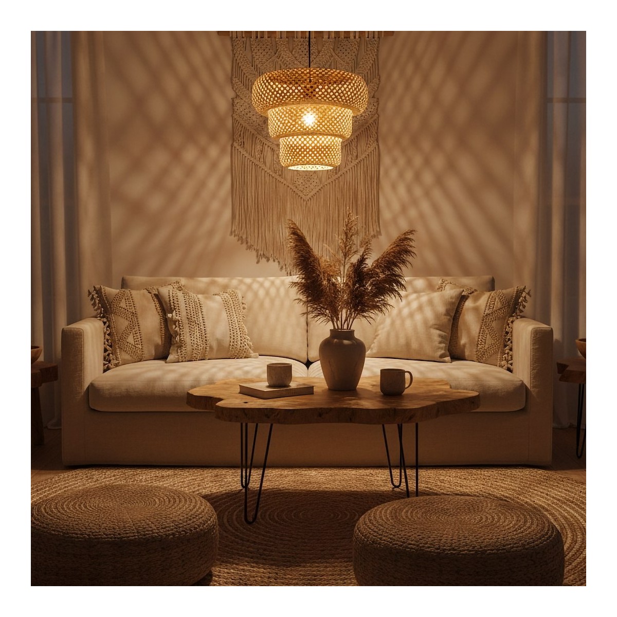 MiLagro ML2586 lampa bambusowa boho
