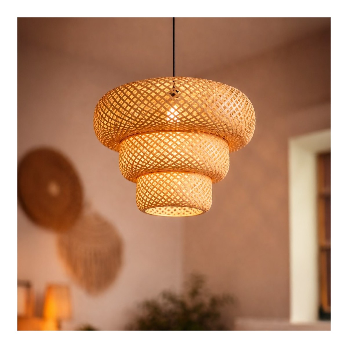 MiLagro ML2586 lampa bambusowa boho