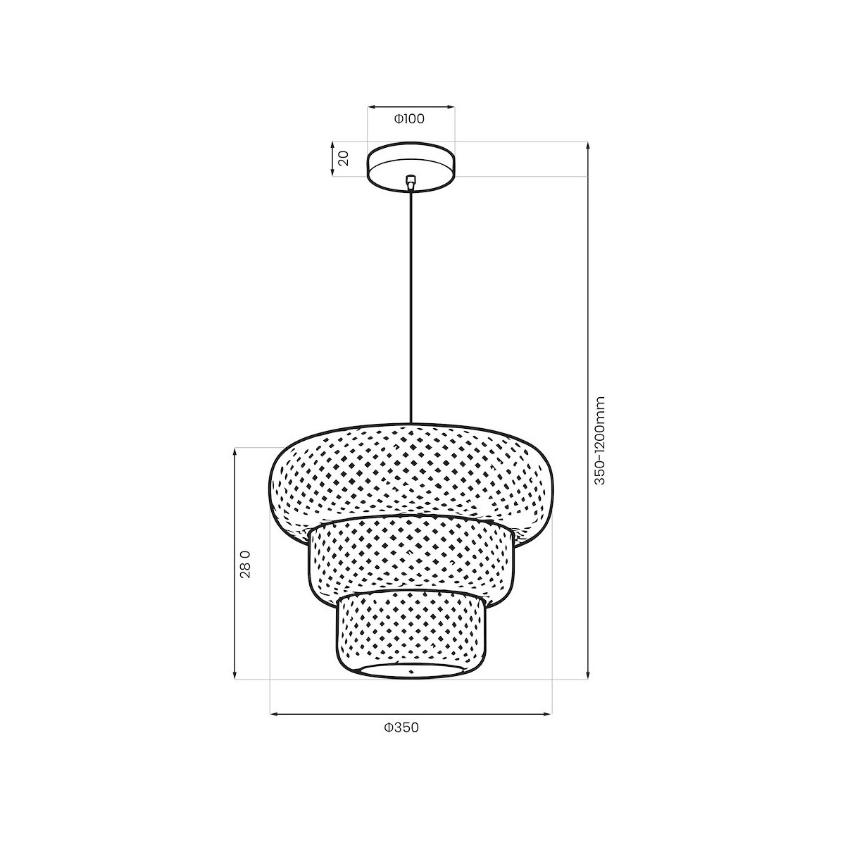 MiLagro ML2586 lampa bambusowa boho