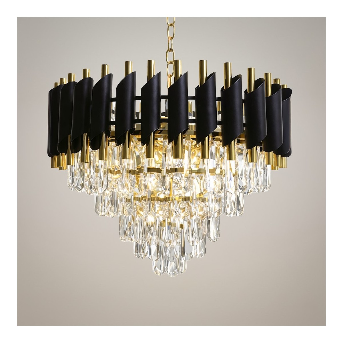 Żyrandol glamour MiLAGRO CRISTAL ML2582 czarno-złoty