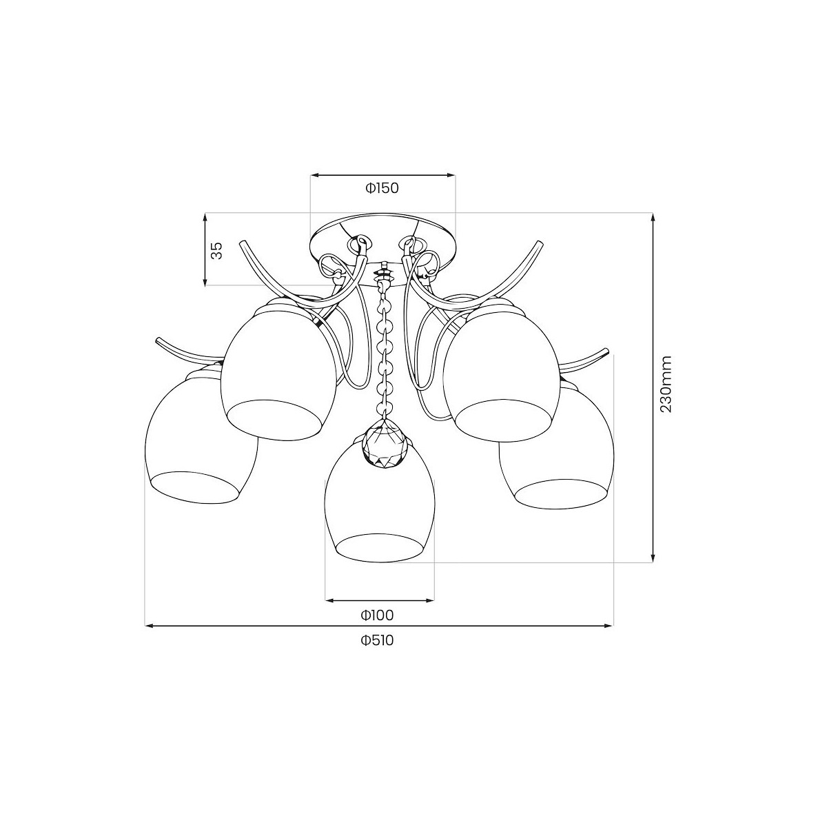 MiLagro ML2763 lampa ELLA 5xE27
