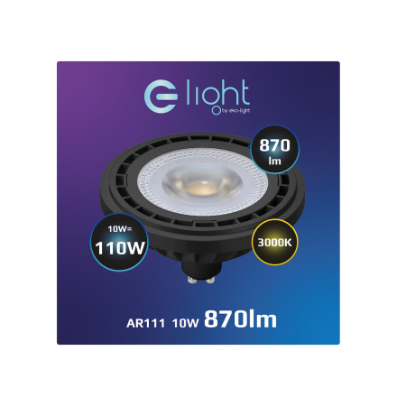 MiLagro Żarówka LED AR111 3000K Czarna premium oświetlenie