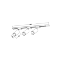 MiLagro Zestaw Oprawa Pipe Ring Track Czarny 3xGU10 1m ML2083