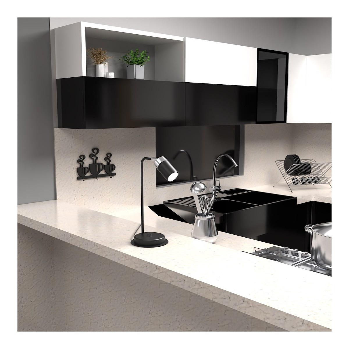 Lampka nocna JOKER Black Chrome 1xGU10 MLP7749