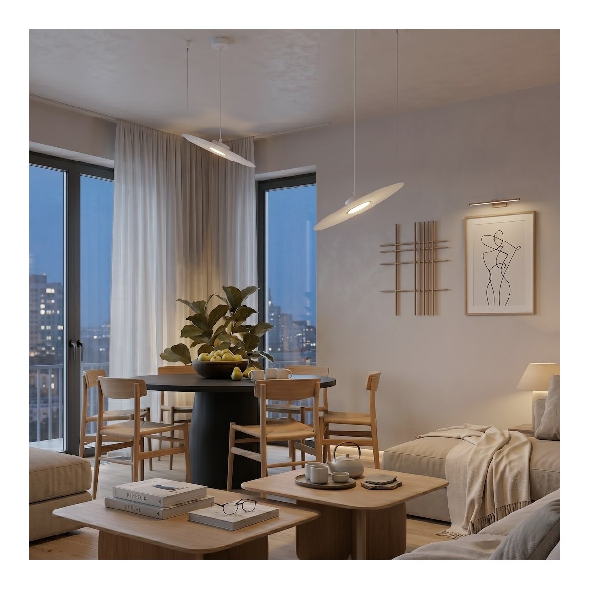 Lampa wisząca PIATTO Biała 1xGX53 fi 350mm