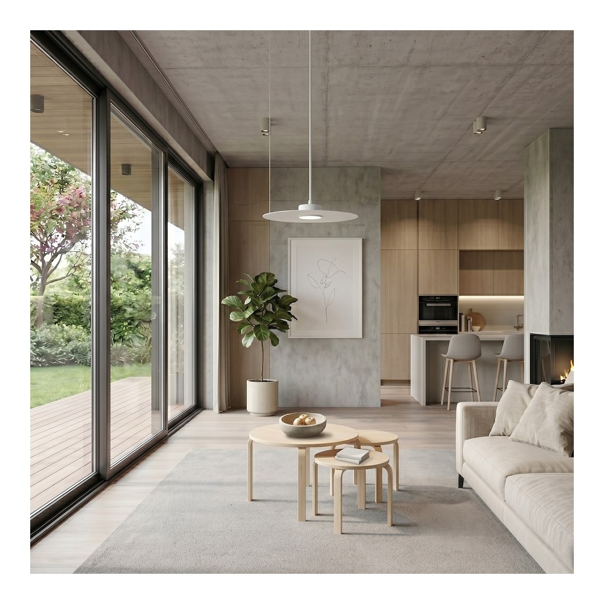 Lampa wisząca PIATTO Biała 1xGX53 fi 350mm