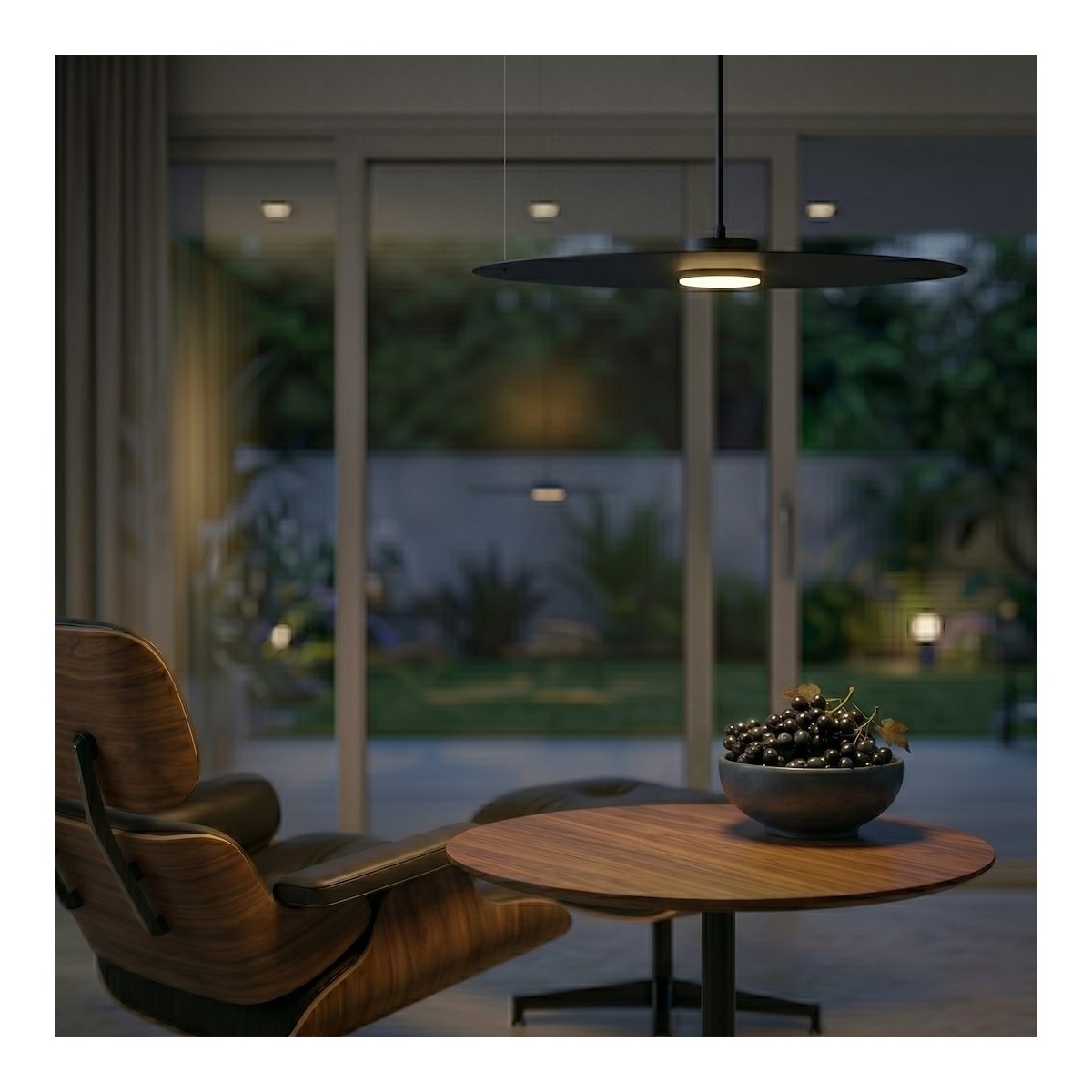 Lampa wisząca PIATTO Czarna 1xGX53 fi 550mm