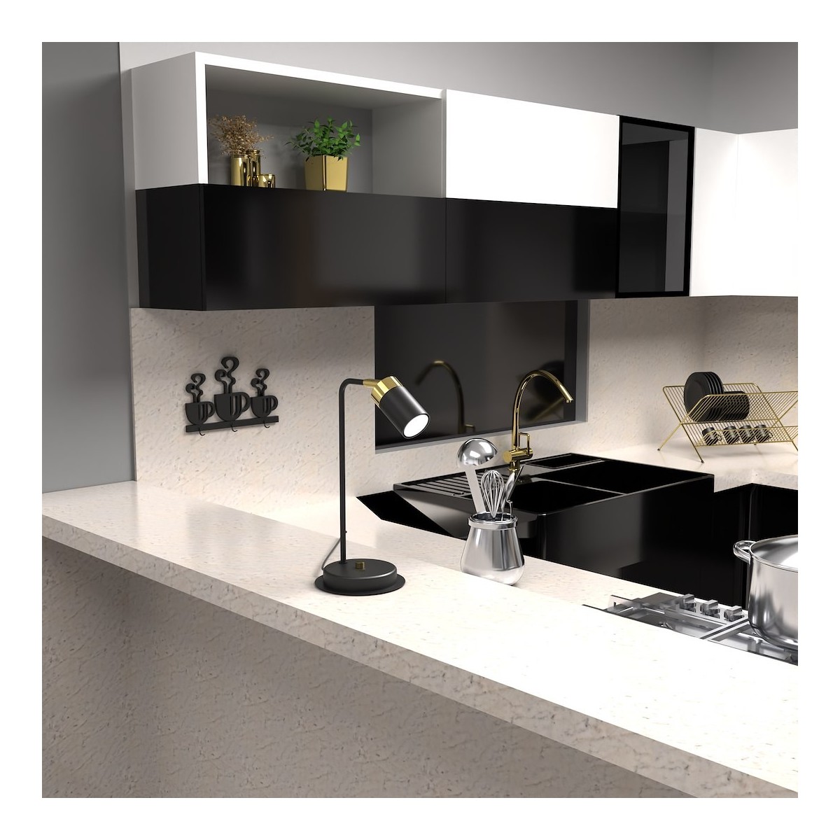 Lampka nocna JOKER BLACK-GOLD 1xGU10