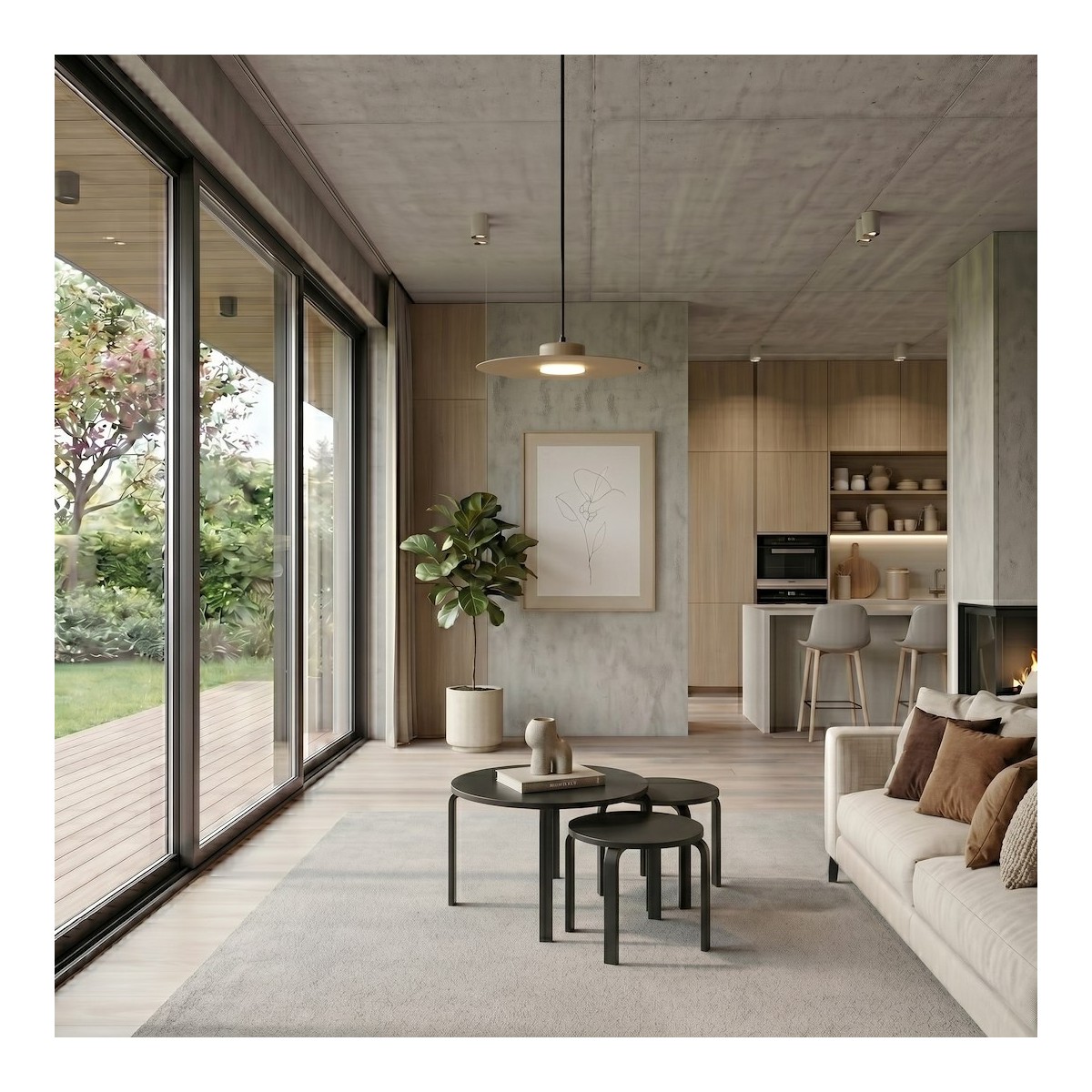 Lampa wisząca PIATTO Taupe 1xGX53 fi 350mm