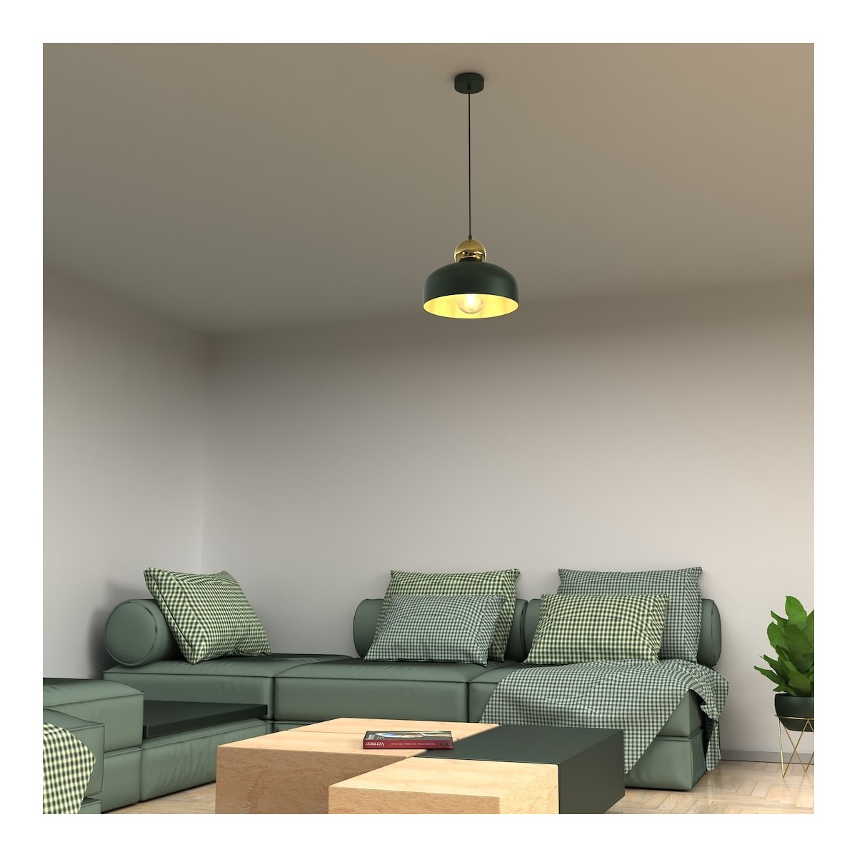 Lampa Wisząca HARALD GOLD-GREEN 1xE27