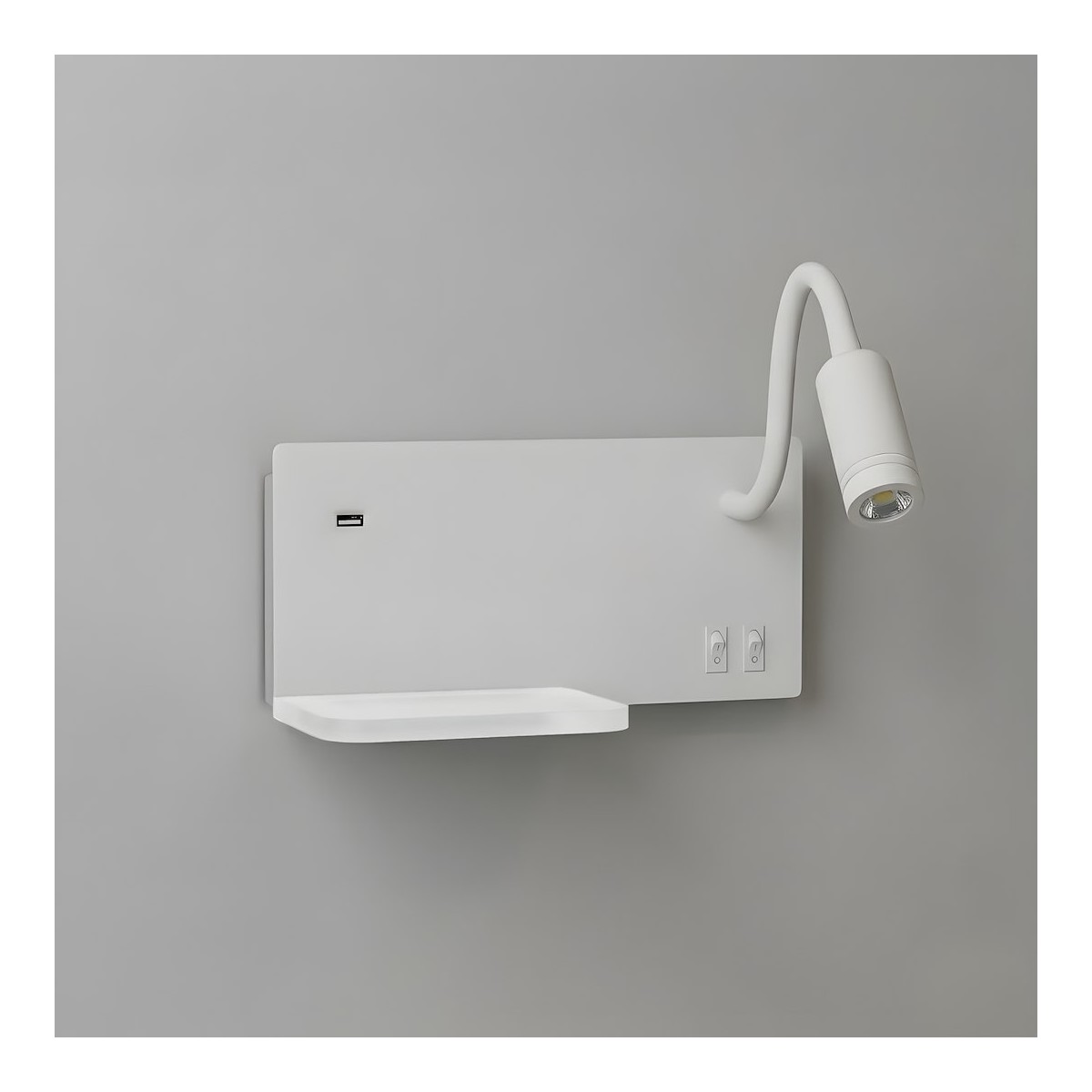 Lampa nocna z półką Shelf Led 4W+5W+2W prawa Biały