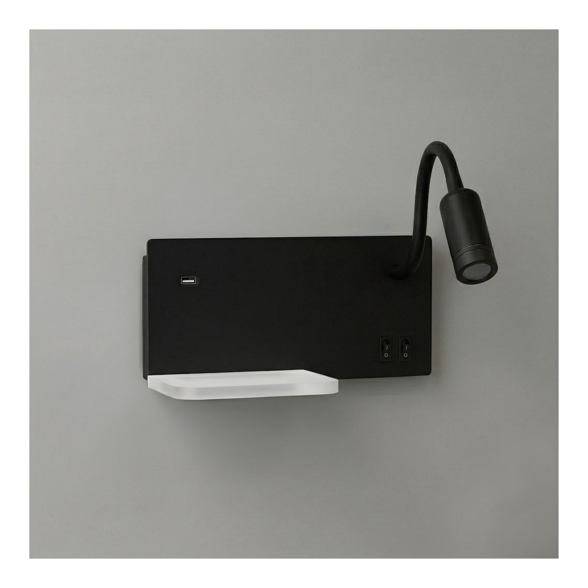 Lampa nocna z półką Shelf Led 4W+5W+2W prawa Czarny