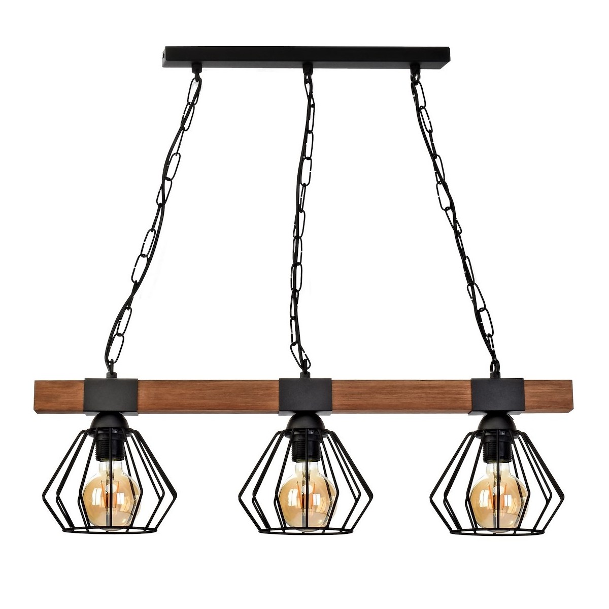 Lampa wisząca ULF BLACK-WOOD 3xE27