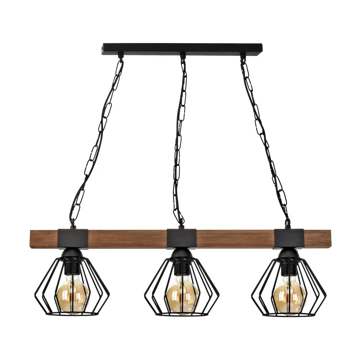Lampa wisząca ULF BLACK-WOOD 3xE27