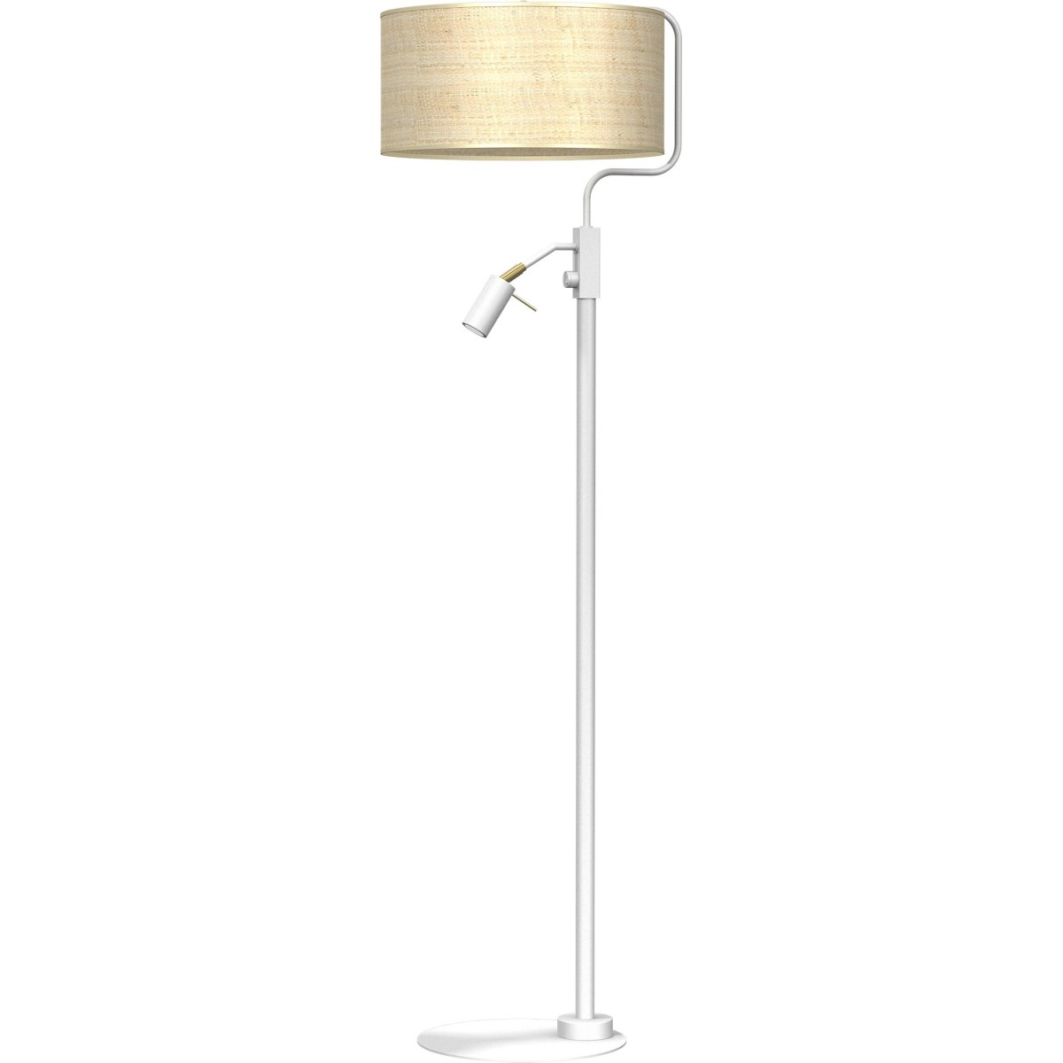 Lampa podłogowa Marshall 1xE27 + 1x mini GU10 Biały - Rattan