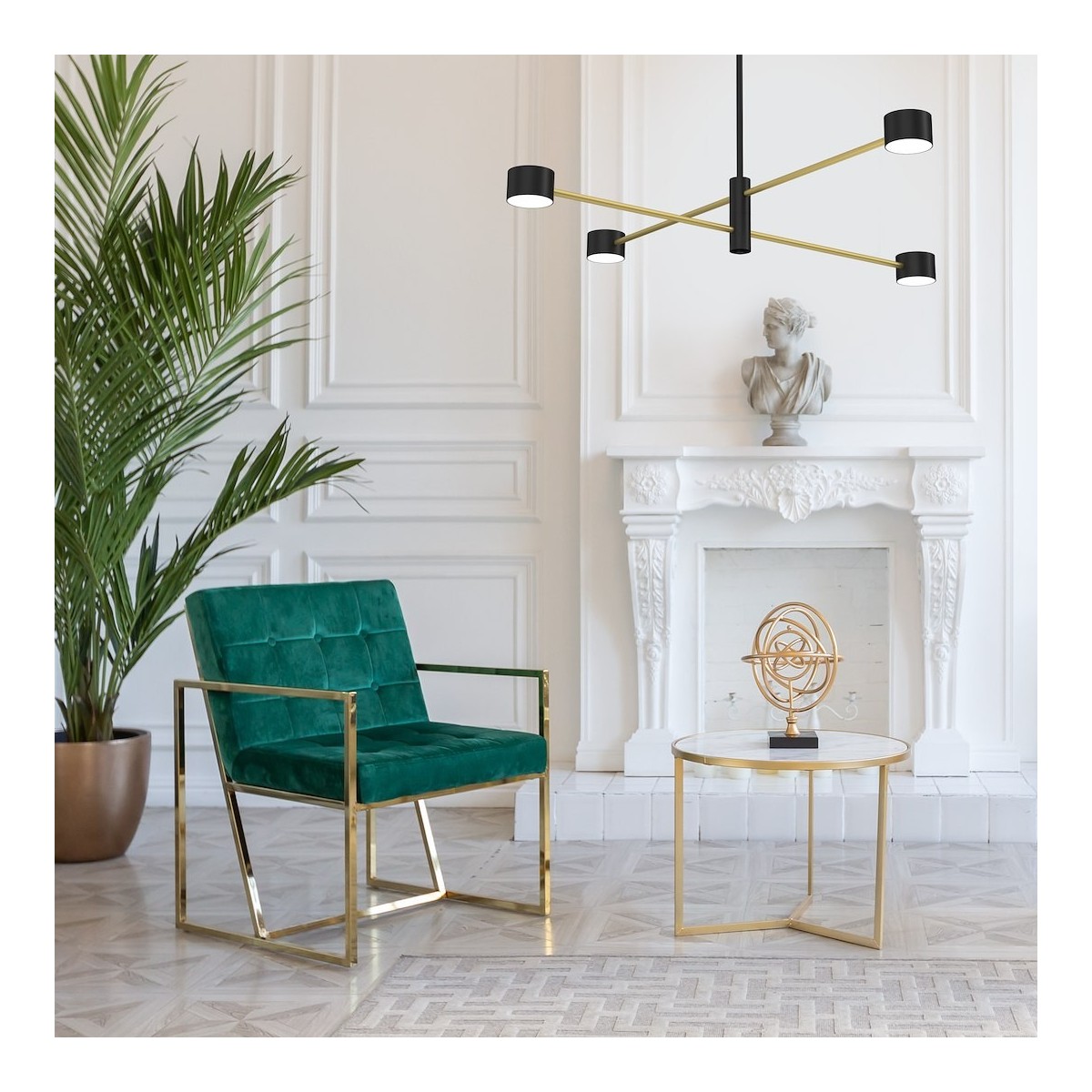 Lampa sufitowa CROSS GOLD 4xGX53