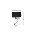 Kinkiet CASINO BLACK-CHROME 1xE27 + 1W LED