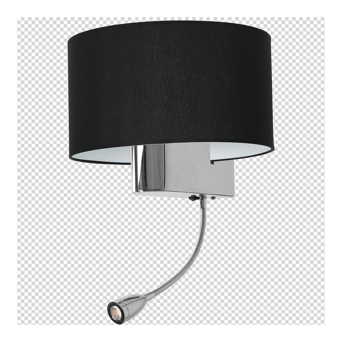 Kinkiet CASINO BLACK-CHROME 1xE27 + 1W LED