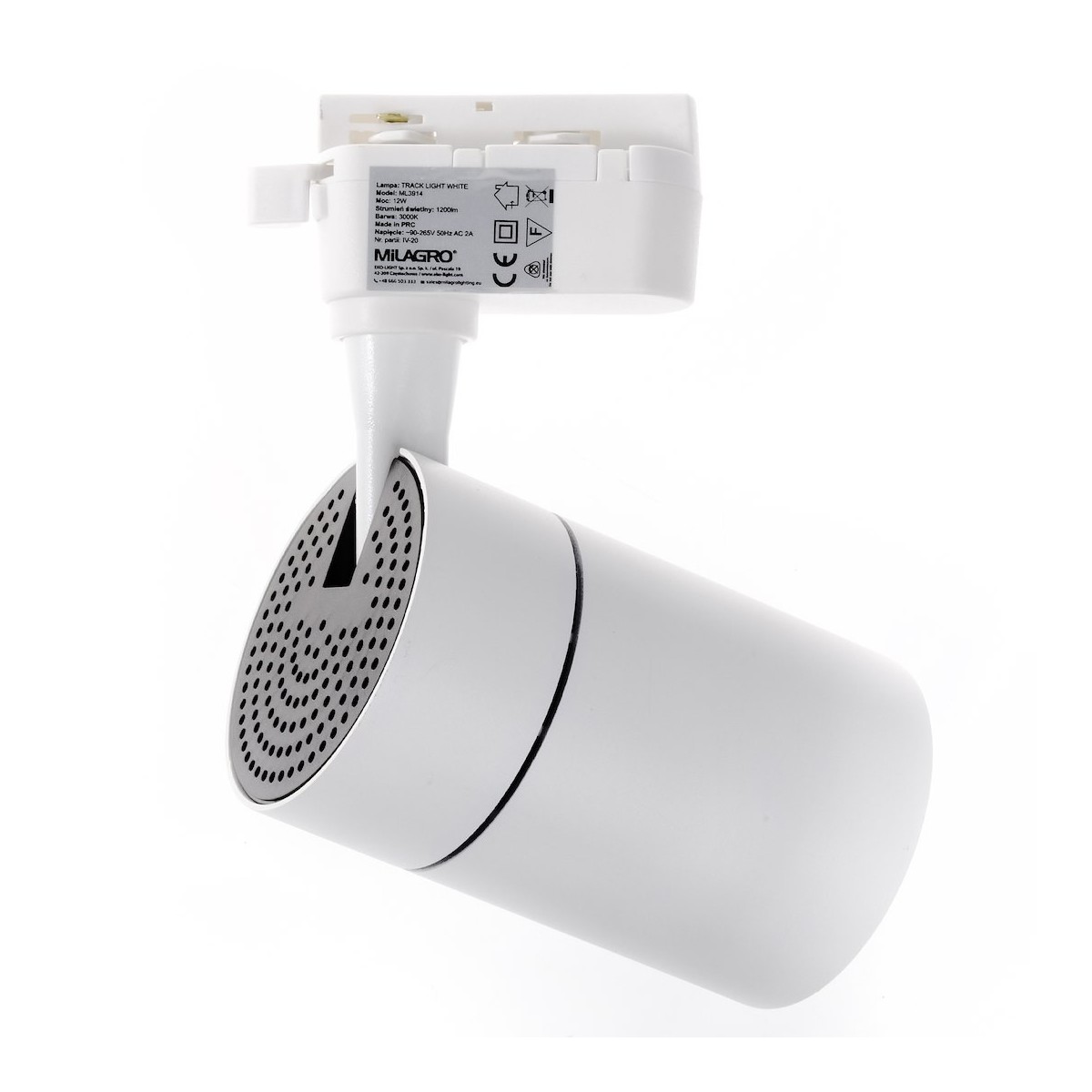 Lampa Sufitowa Track Light 12W LED 3000K Biały